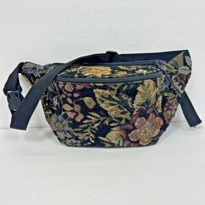 Vintage Floral Tapestry Bum Bag Fanny Pack Waist Zip Pockets Bloomcore Cottage